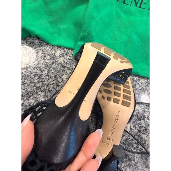 Bottega Veneta Black Stretch Mesh Square Toe Sandals 36 1/2 - Picture 13 of 16